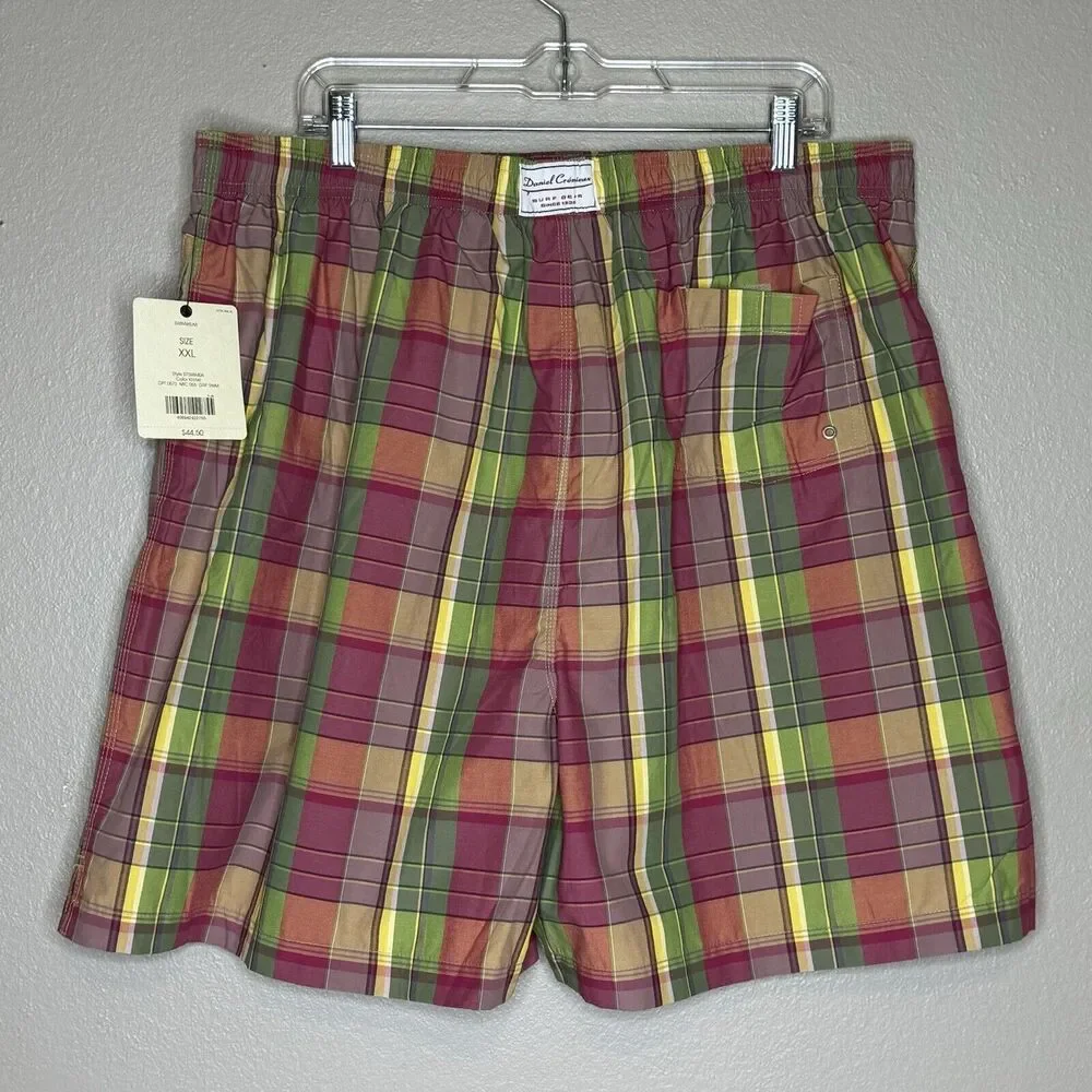 Cremieux Mens Swimsuit Size XXL Swim Trunks Elastic Drawstring Waist Pockets NEW